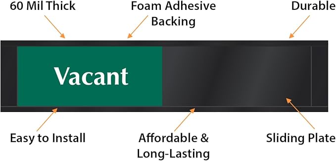 SmartSign Privacy Signs Vacant In Use Slider Door Sign - Image 4