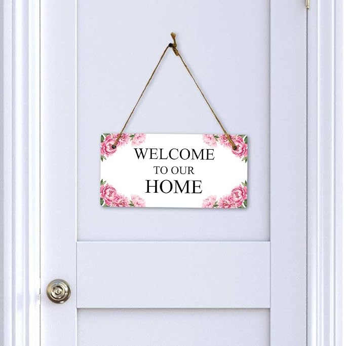 Signs ByLITA Peony Blush Personalized Hanging Wall or Door Sign | Custom Signage - Image 6