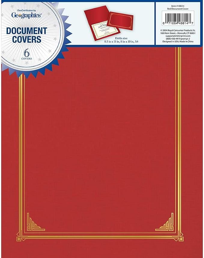 Geographics Classic Linen Red Certificate Holders - Image 5