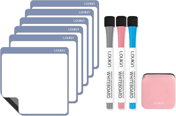 loukin Dry Erase Mini Note 6 Pack, Electrostatic Adsorption Whiteboard Sticker by LOUKIN