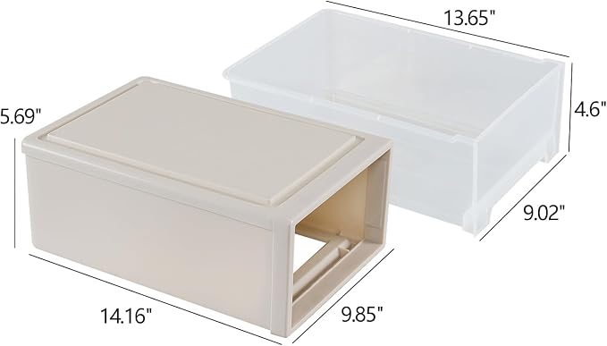 Xyskin 4-Pack 12 Quart Plastic Compact Stacking Drawer Unit, Stackable Desktop - Image 3