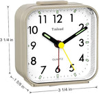 Tinload Small Battery Operated Analog Travel Alarm Clock Silent Non Ticking - Image 3