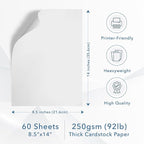 MOS White Legal Cardstock Paper 8.5 x 14 Inch — Heavyweight 250 GSM Cover Stock - Image 2