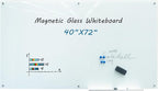 Magnetic Glass Dry Erase Board Frameless Wall Mounted White Board 40 * 72 by Gooderboard