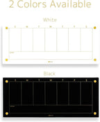 Glass Golden Weekly Dry Erase Calendar White Board - Image 7