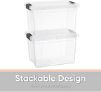 Superio Storage Bins with Lids- 2 Pack, 2.5 Qt Clear Boxes - Image 3
