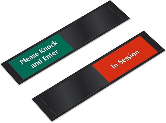 SmartSign Privacy Sign Please Knock And Enter/In Session Door Slider Sign - Image 2