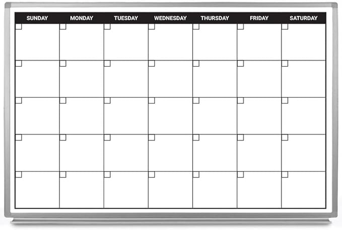 Month Calendar Dry-Erase Scheduling Whiteboard 48" x 36" by CreativeSafetySupply