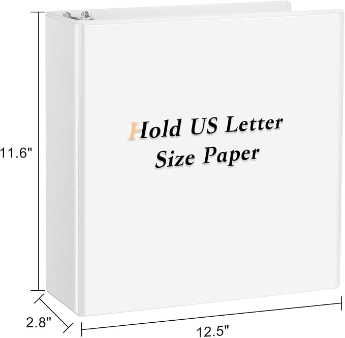 CIXILDTS 2 Inch D Ring Binders, 3 Ring Binder Fit US Letter Size Paper - Image 2