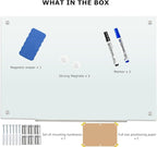 Glass Whiteboard 6'x 4', Magnetic Dry Erase Board, Large Framless Glass White - Image 5