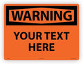 Custom OSHA Style Warning Sign 18" x 24" Aluminum Sign, Customizable "Your Text by NMC