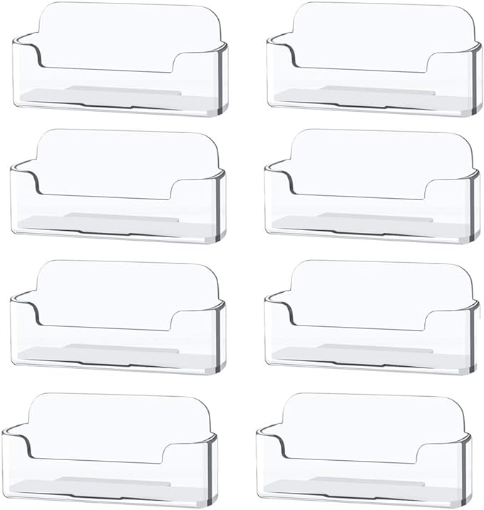 Qizpcer 8 Pack Plastic Business Card Holder by Qizpcer