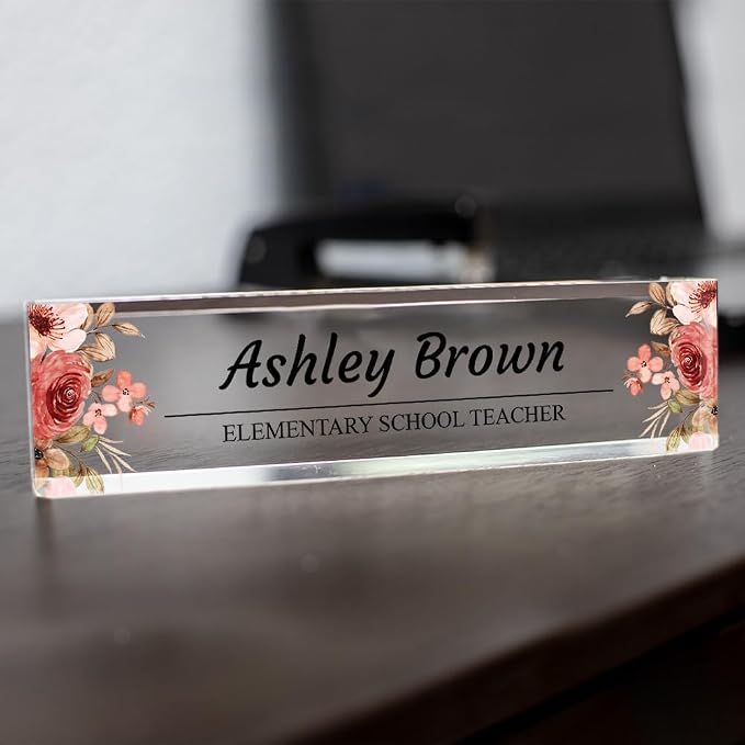 Signs ByLITA Floral Pattern Customized Nameplate | Rustic Rose Personalized - Image 2