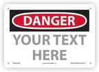 Custom OSHA Style Danger Sign 7" x 10" Aluminum Sign, Customizable "Your Text by NMC
