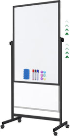 Rolling Whiteboard on Wheels, 32x48 Inches Double-Sided Magnetic Dry Erase Board by Commitedtocreatingpersonalizedproducts