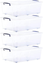 Superio Storage Bins with Lids, Stackable Totes, BPA Free, Odor Free, Organizer by Superio