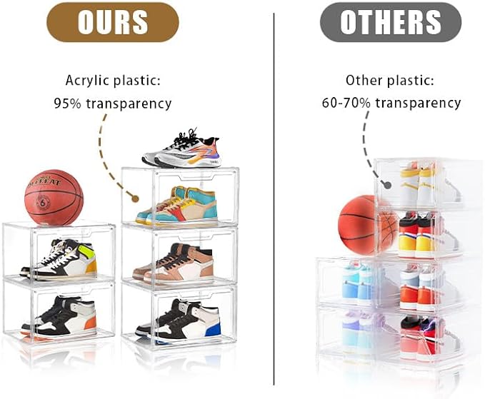 5 Pack Clear Stackable Shoe Organizer Box - Image 4