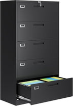 AFAIF 5 Drawer File Cabinets for Home Office, Metal Filing Cabinet by AFAIF