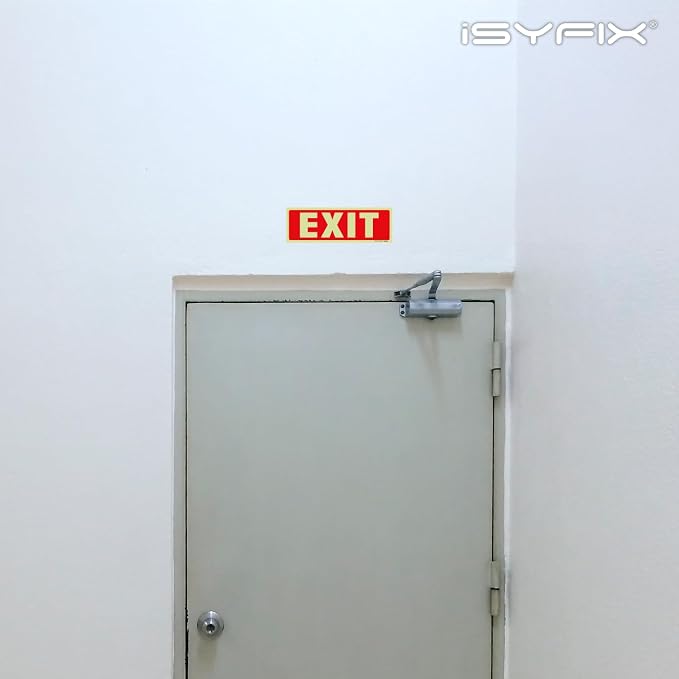 iSYFIX Exit Glow in the Dark Sign Stickers – 12 Pack 12x4 Inch – - Image 7