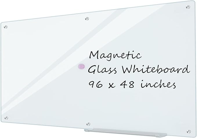 Glass Whiteboard 8'x 4', Magnetic Dry Erase Board by Lilypan