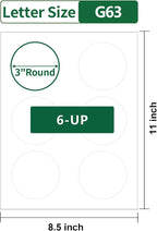 Gemsroyal 3 inch Round Labels Printable, Matte White Circle Labels - Image 2