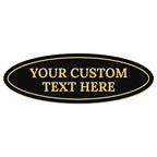 Custom Wall or Door Sign, Personalized Oval Plaque Engraved Message by SigoSigns