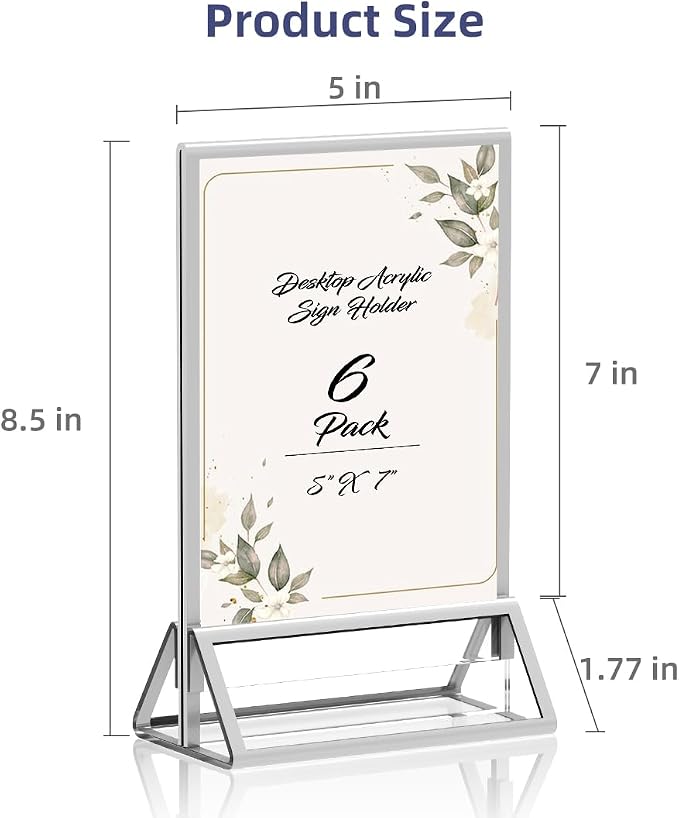 PPH-Sisy Clear Acrylic Sign Holder 5X7 - Image 2