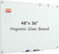 MaxGear Glass Whiteboard, Tempered Magnetic Dry Erase Board 48 x 36 Inch by MaxGear