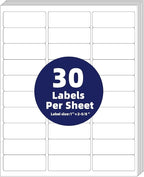 POLYSELLS 1" x2-5/8 Self Adhesive Address Labels, 30UP Blank Shipping Labels by POLYSELLS