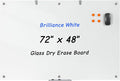 Large Glass Whiteboard, 72 x 48 Inches Magnetic Glass Dry Erase Board by Wingwise