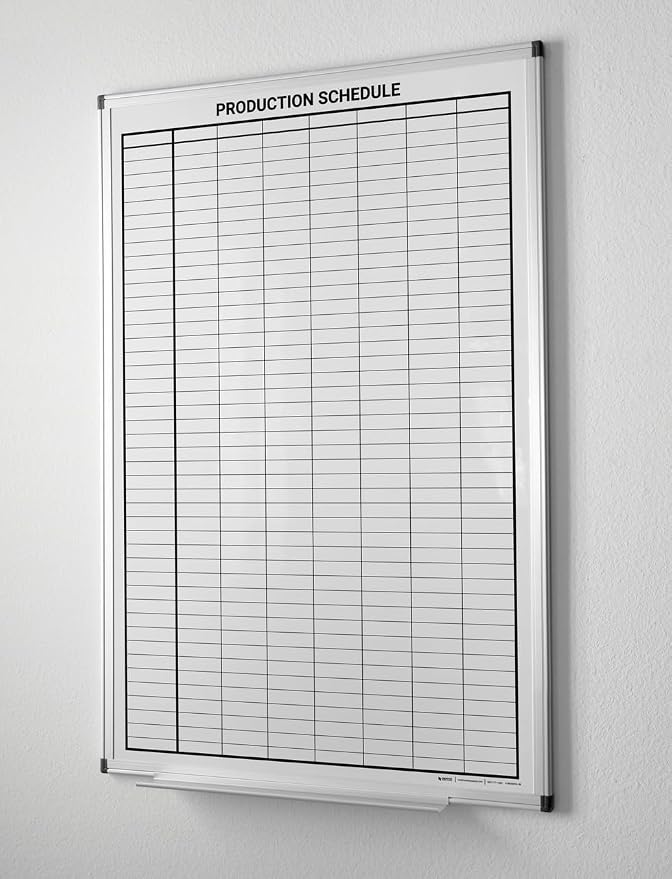 Production Schedule Portrait Whiteboard 48" x 36" by CreativeSafetySupply
