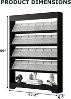 LHIUGE 5-Layer Brochure Display Rack, Freestanding Wooden Magazine Rack - Image 2