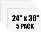 Poster Board 24" x 36", 5 Pack White Corrugated Plastic Board, 3/16 Inches by Unknown