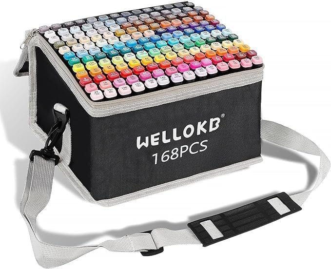 WELLOKB Alcohol Markers, 168 Colors Dual Tip Permanent Art Markers by WELLOKB