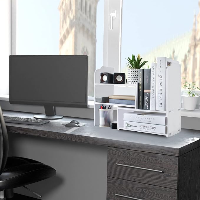 YGYQZ Adjustable PVC Desktop Organizer Storage Rack - Image 5