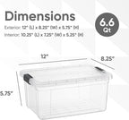Superio Storage Bins with Lids- 2 Pack, 6.6 Qt Clear Boxes - Image 2