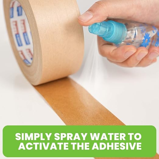 ADHES Water Activated Tape 2" x 55yds, 6 Rolls, Reinforced Kraft Gummed Paper - Image 5