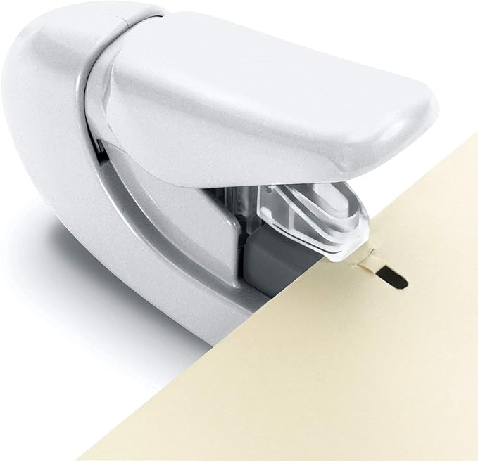 Plus Paper Clinch Compact Staple-Free Stapler, Ivory White - Image 2