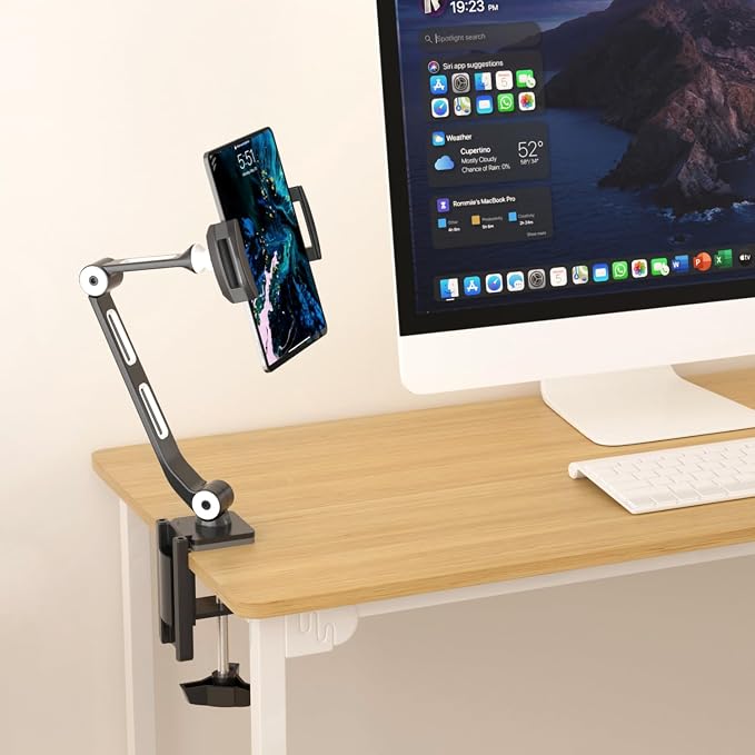 suptek Aluminum Alloy Cell Phone Desk Mount Stand 360° Tablet Stand and Holders - Image 6