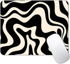 IMAYONDIA Black and White Mouse Pad, Liquid Swirl Retro Mouse Pad, Abstract by IMAYONDIA