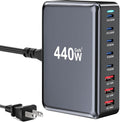 440W Fast USB C GAN Charger Block 8 Port Charging Station HUB Brick Dual PD PPS by LMSEP