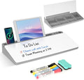 Desktop Glass Whiteboard with Storage, Desk Organizers and Accessories with by WALGLASS