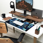 Japanese Gaming Arcade Blue Large Gaming Mouse Pad Keyboard Desk Pad Extended - Image 7