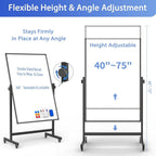 Rolling Whiteboard on Wheels, Double-Sided Magnetic Dry Erase Board - Image 2