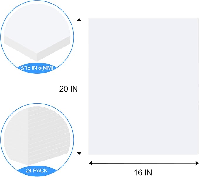 ToLanbbt 24 Pack White Foam Board, Displaying - Image 2