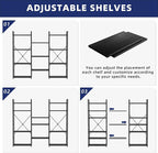 NUMENN Triple Wide 4 Tier Bookshelf, Adjustable Rustic Industrial Style - Image 5