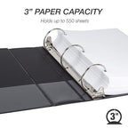 Samsill 3 Inch 3 Ring Binder, Made in USA, Economy Round Ring, 550 Sheet - Image 3