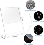 WAEFNO 12 Pack Acrylic Sign Holder 8.5 X 11, L Shape Clear Sign Holder - Image 2