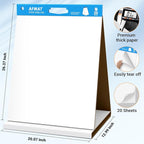 AFMAT Tabletop Sticky Easel Pad & Dry Erase Board 2 in 1, 20 x 23 in Portable - Image 8