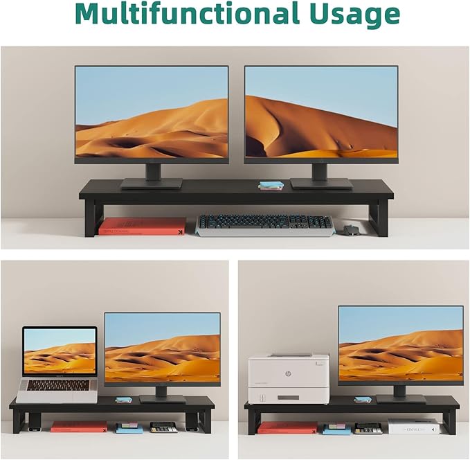 YAOHUOO Dual Monitor Stand Riser, 39Inch Large Monitor Stands - Image 4